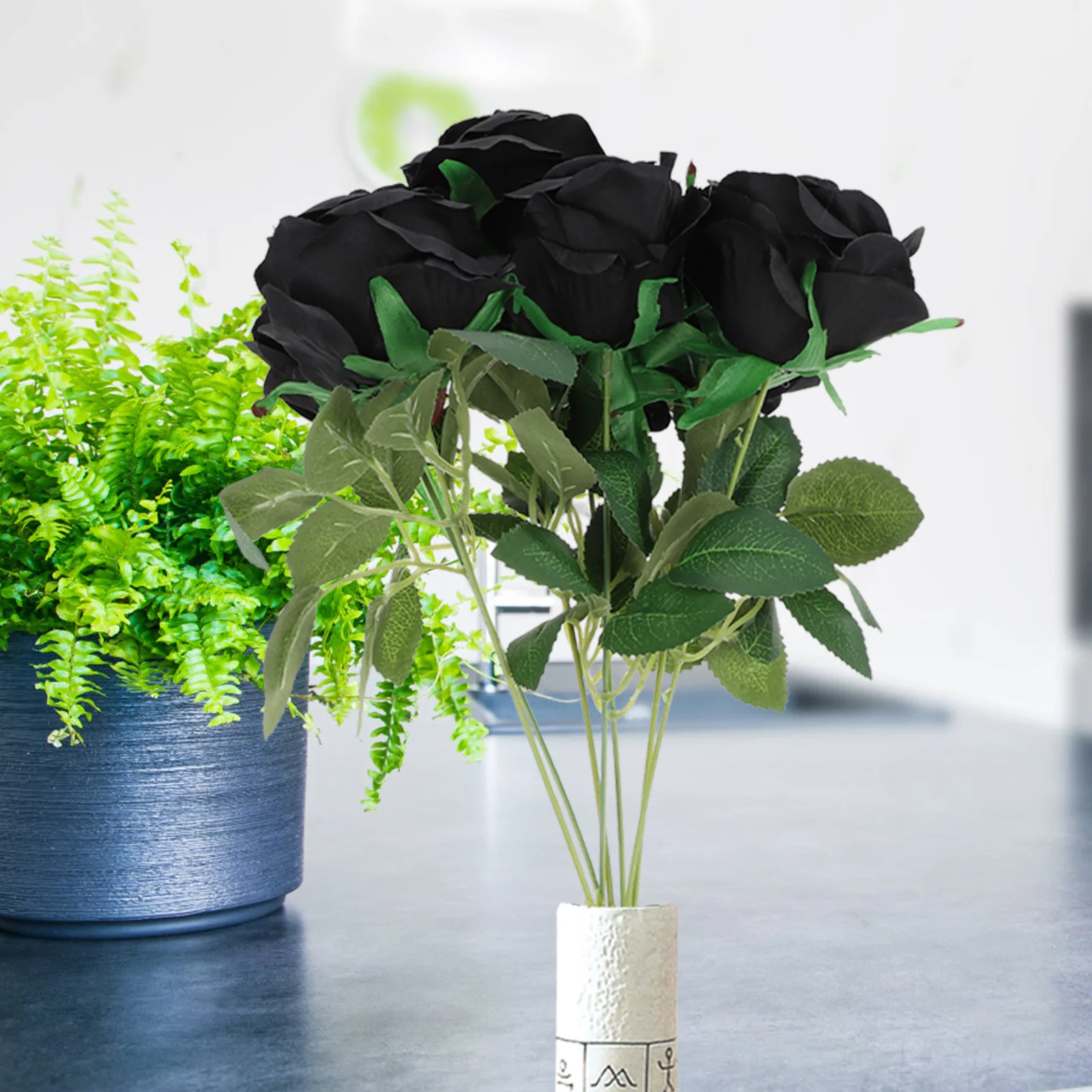 

Black Rose Artificial Bouquet Simulation Fake Rose Bouquet Decoration Home Decor Wedding Birthday Living Room Flower