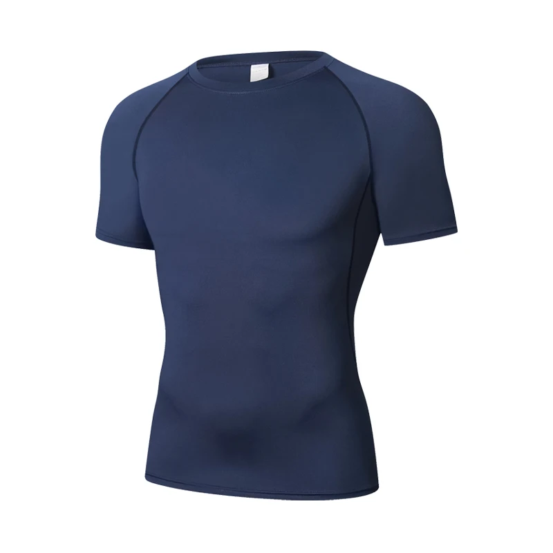 Men Compression White T-Shirts Short Sleeve Tops Tees Casual Gym T Shirt Man Quick Dry Football T Shirts Sportswear Male Clothes image 3