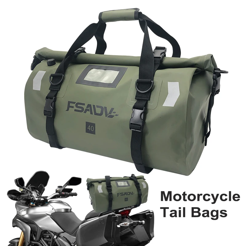 Para ducati multistrada 1200/s mts1200 motocicleta sacos de cauda à prova dwaterproof água saco de bagagem ao ar livre 1250s saco de assento traseiro 40l 66l