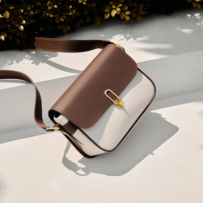 

Ladies Light Luxury Cowhide Small Square Handbags Women's Soft Cow Leather Durable Shoulder Bag Female Travel Crossbody Bags New