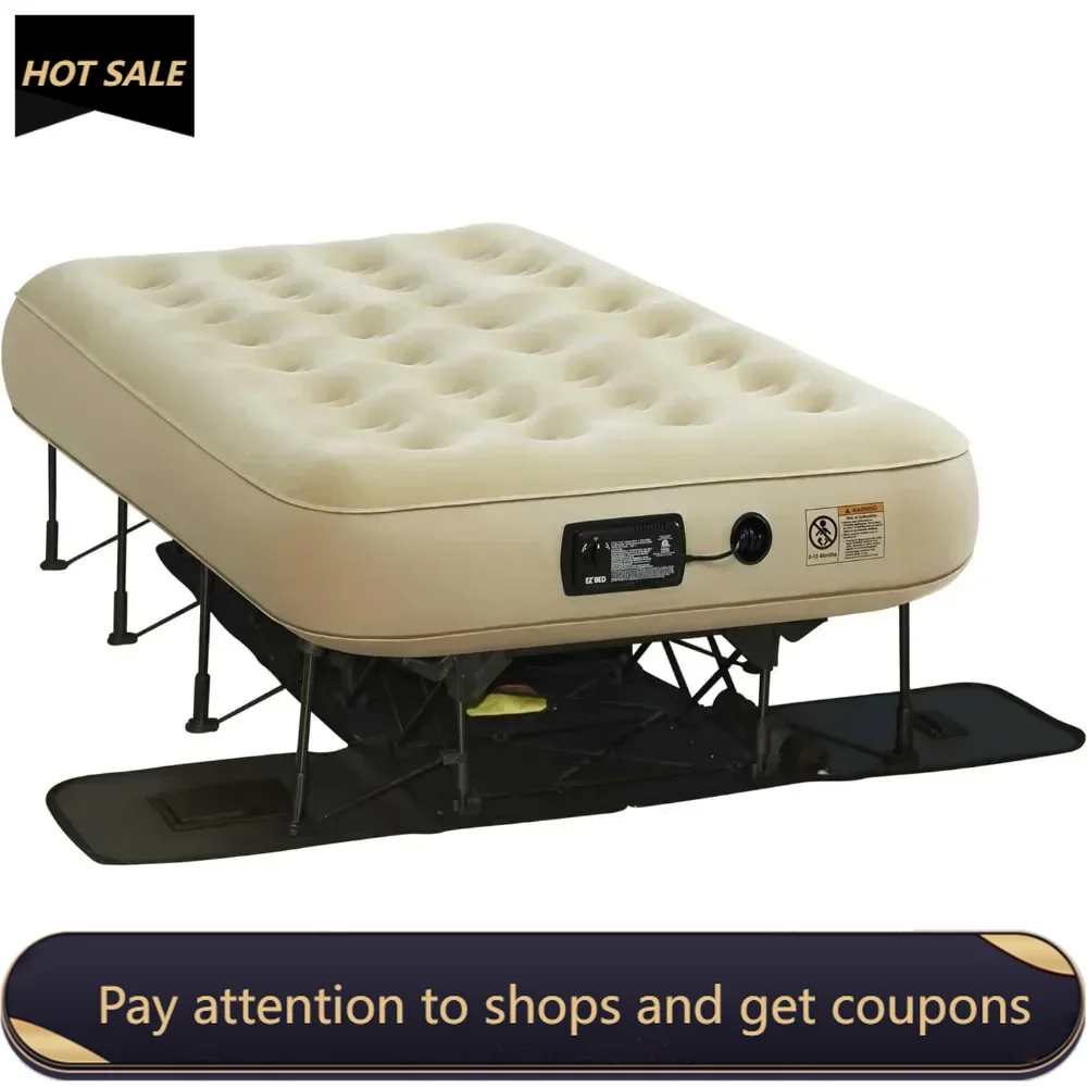 Blow Up Inflatable Air Bed Perfect for Home Vacation Pump and Wheeled Case Travel Guests Camping Freight Free Folding Sleeping