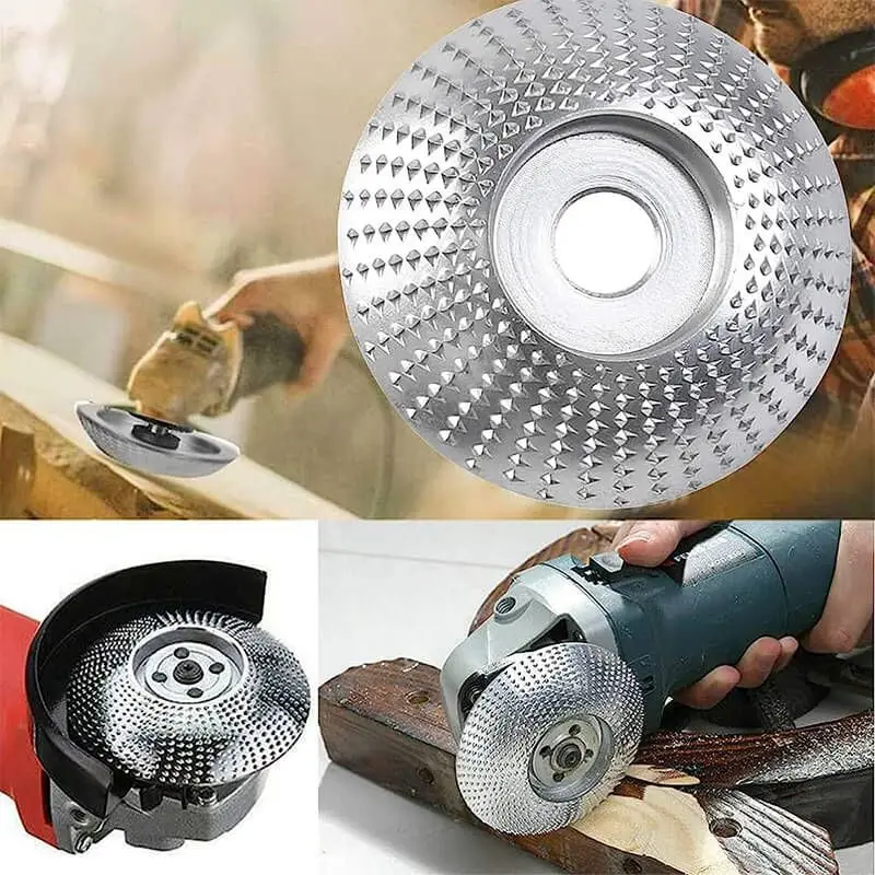 Angle Grinder Wood Carving Disc, Carpintaria Moagem, Shaping Wheel, Ferramenta rotativa abrasiva para 16, 22mm Bore, 100mm