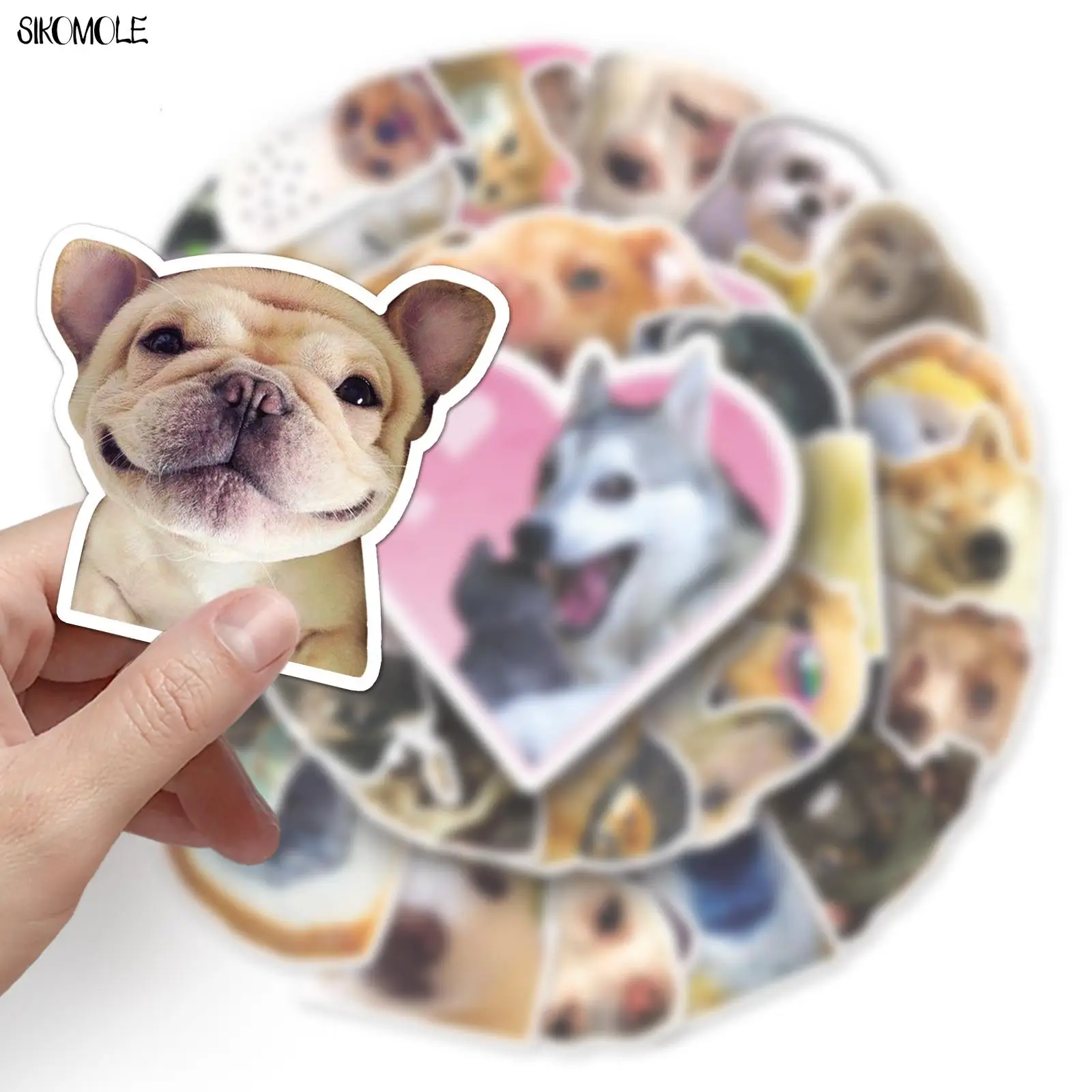 Autocollants avec expression de chien mignon pour enfants, graffiti animal, ordinateur portable, scrapbooking, valise, voiture, décalcomanie, bricolage, 10 pièces, 30 pièces, 50 pièces