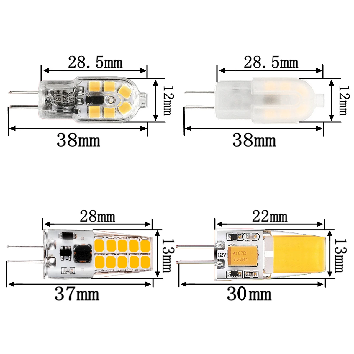 Mini lampe LED COB G4, ampoule AC DC, 12V, 24V, remplacement des bougies, halogène pour lustre, budgétaire, 1.5W, 3W, 30W, 40W, 1-10 pièces