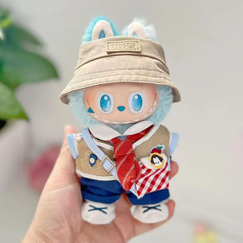 

Sporty Outfit Series Baseball Jacket Cap Set With Ripped Jeans Doll Clothes For Dimoo And 15cm/17cm Labubu