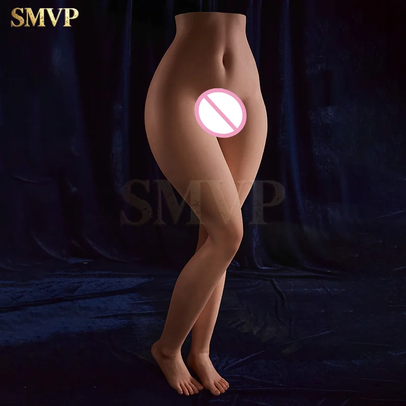 SMVP - High quality all silicone half body long leg sex machine, men's masturbator can use 3D vaginal and anal, adult sex shop