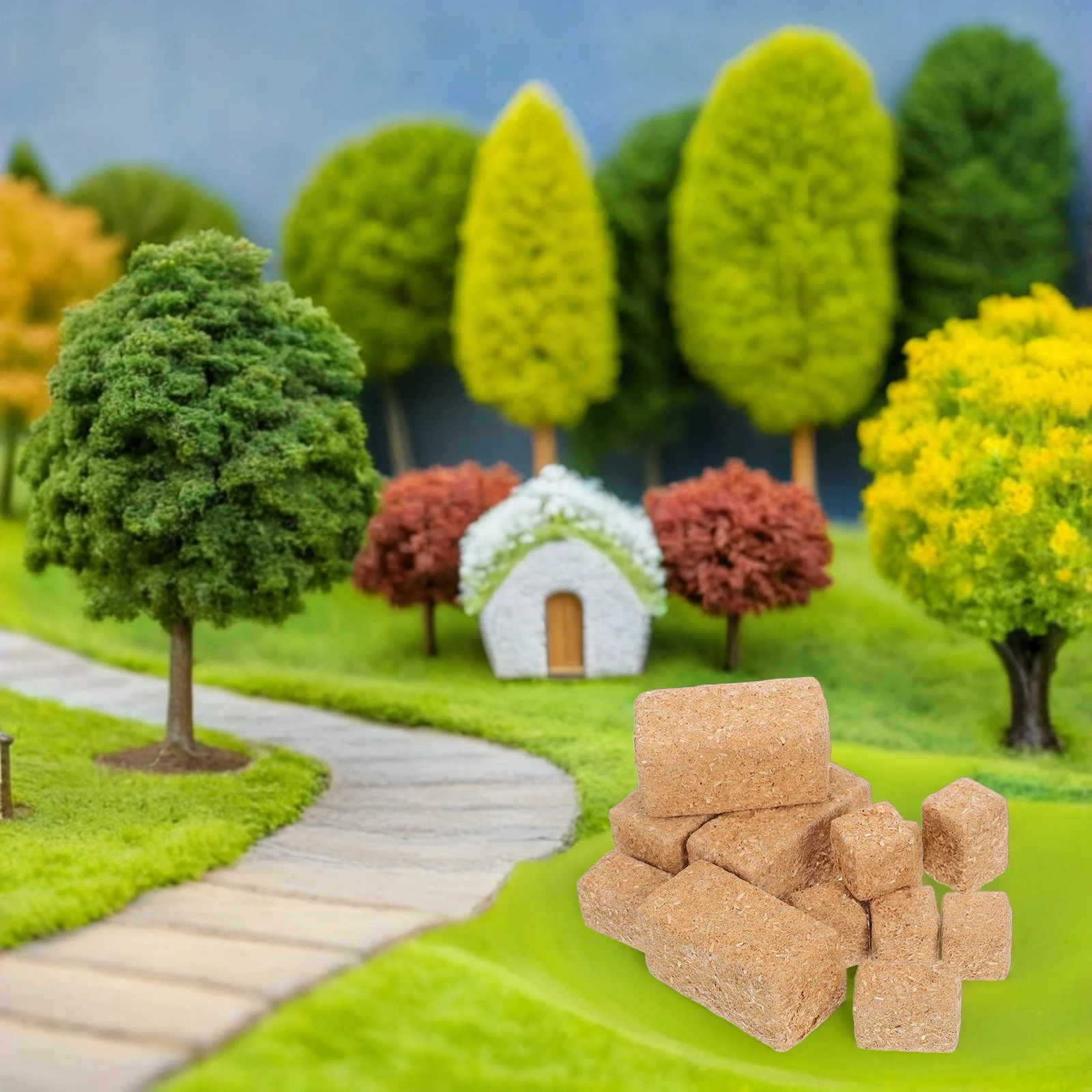 

12pcs Mini Haystack Decoration Faux Farm Barnyard Bales For Dollhouse Playset Fall Harvest Party Supplies Craft Display