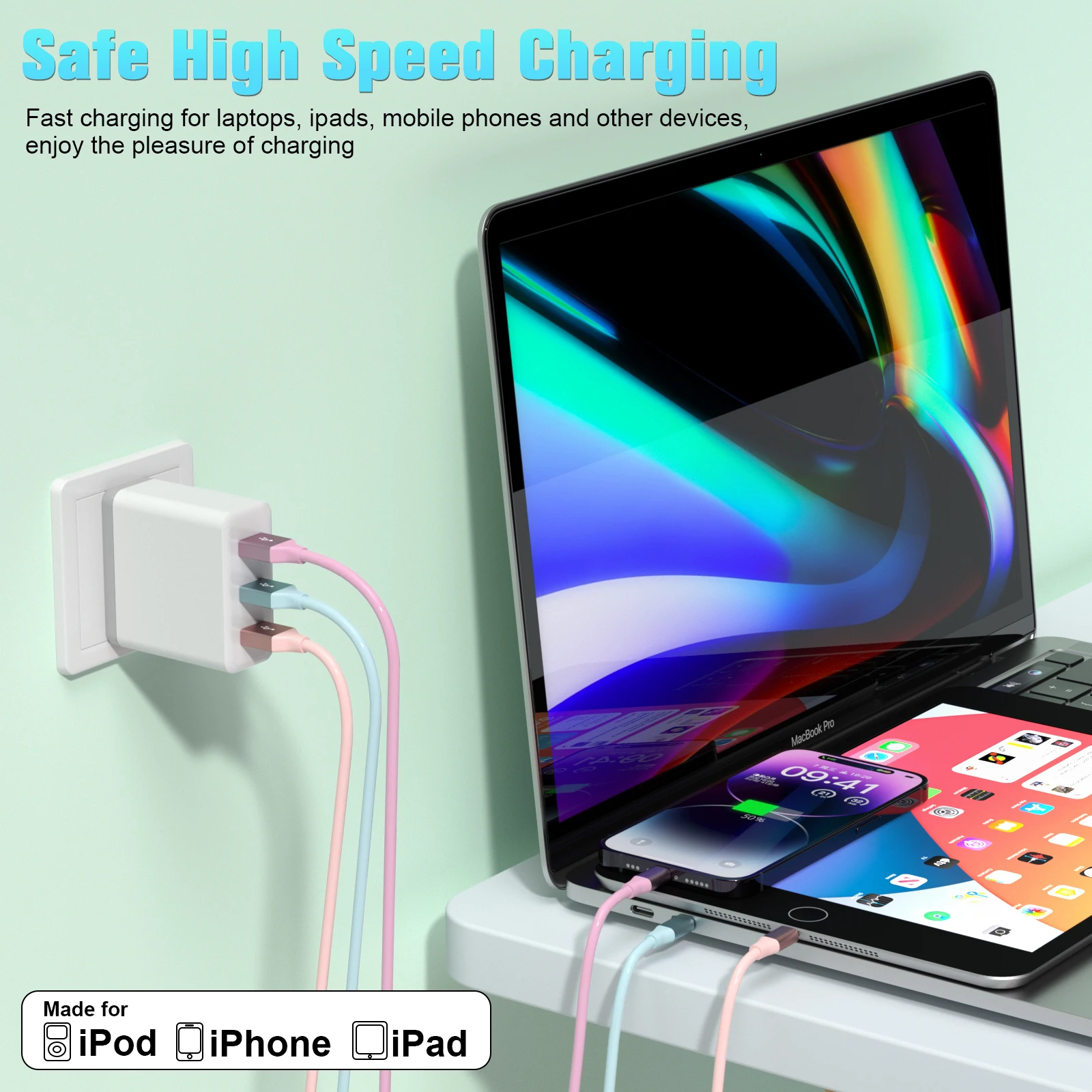 ANSEIP Fast Charging Cable USB Lightning Data Cable For iPhone 11 12 13 14 Pro Max Super Fast Charge X XS XR 7 8 Plus
