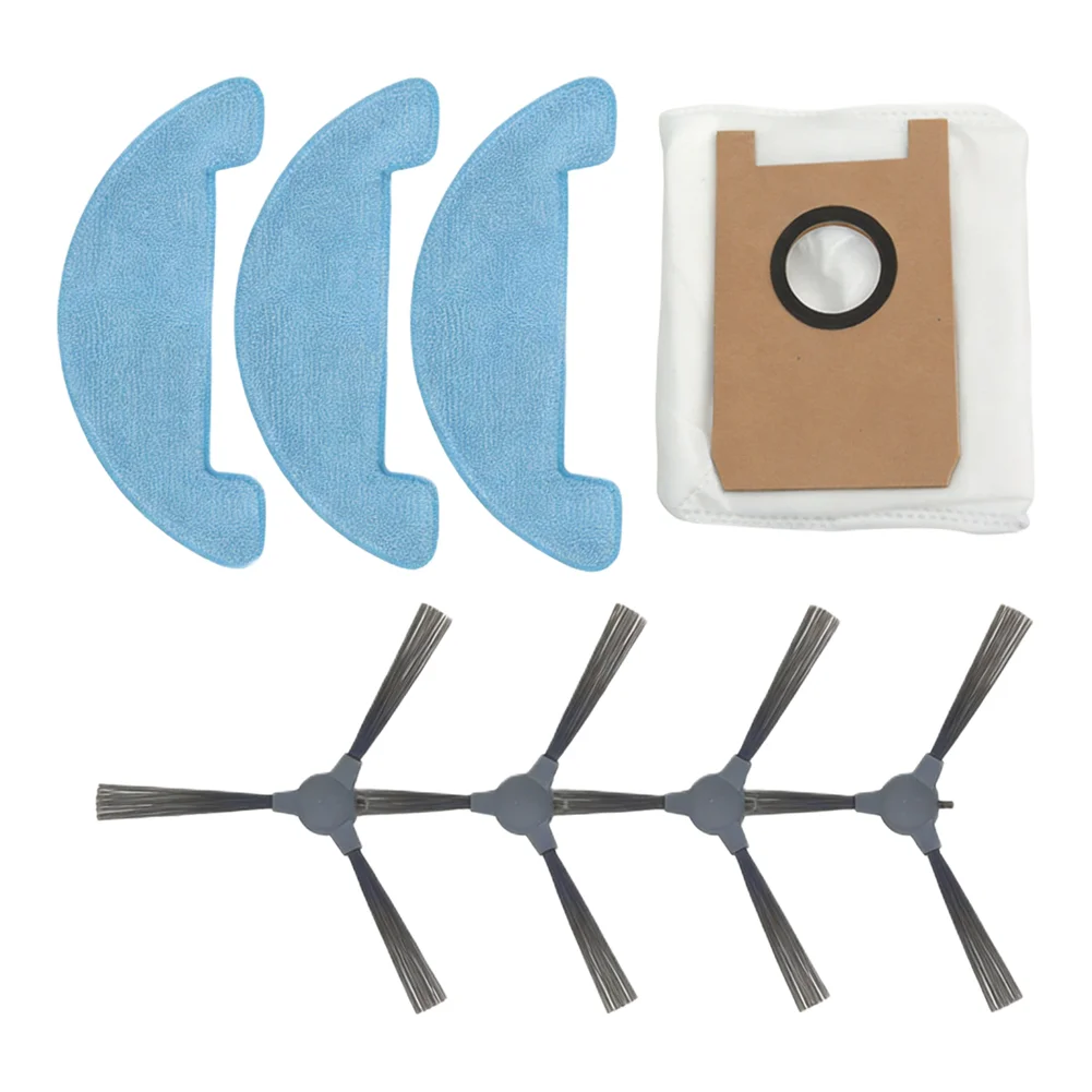 4 Side Brushes & 3 Filters for Loorow AT800 Robot Vacuum Complete Replacement Parts Kit Enhancing Cleaning Efficiency