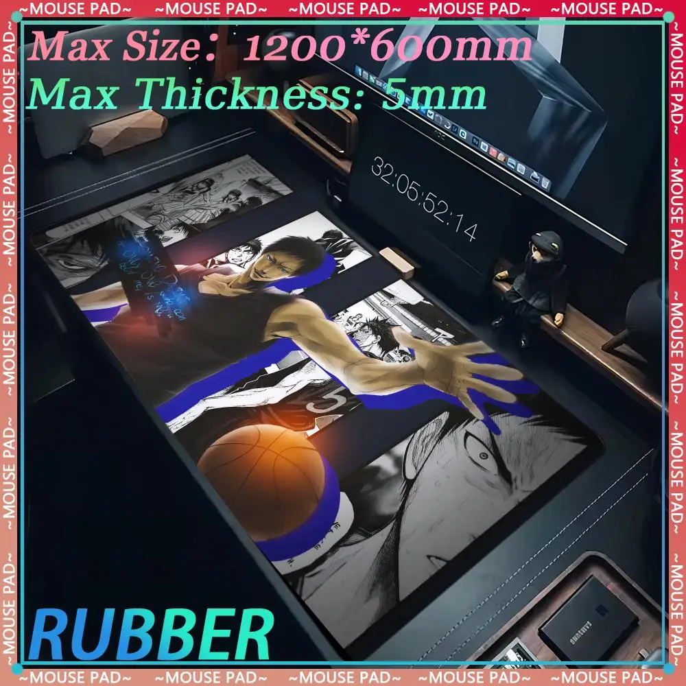 Anime_Kurokos B_Basketball XXL MousePad 1200X600MM Game Cute Computer Oversized Desk Mat Rubber Keyboard Mat Lock Edge Mouse Pad
