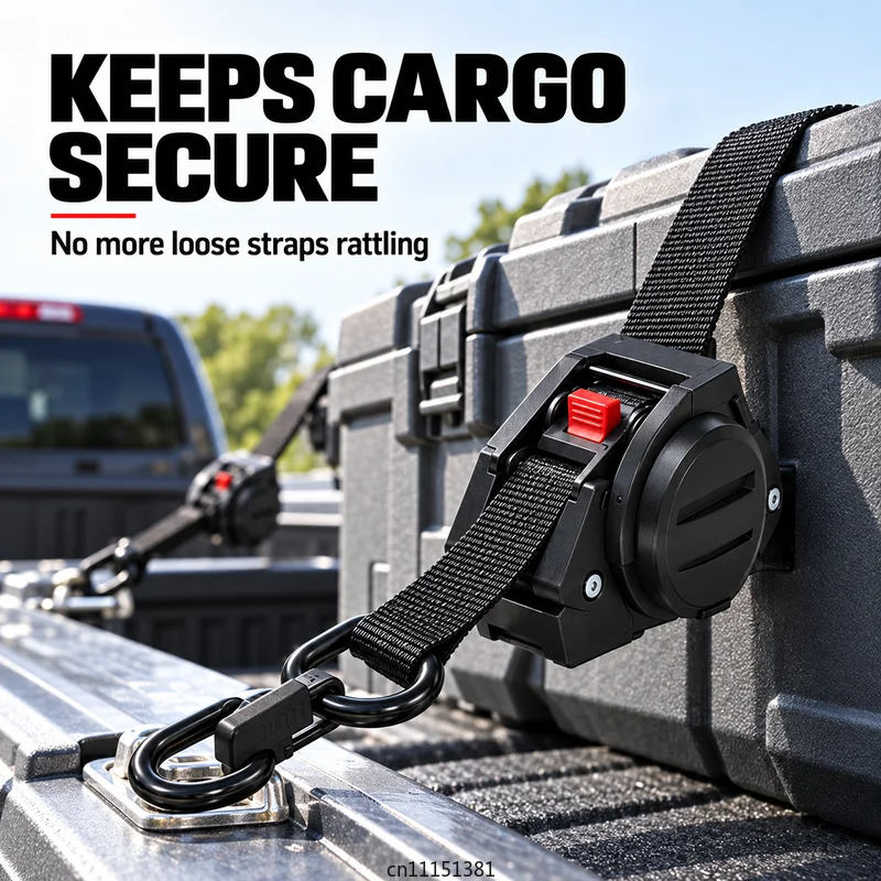 Auto Retractable Ratchet Tie Down Strap with Coated S Hooks 2m 3.5m Cargo Lashing Belt for Trailer Kayak ATV Motorcycle