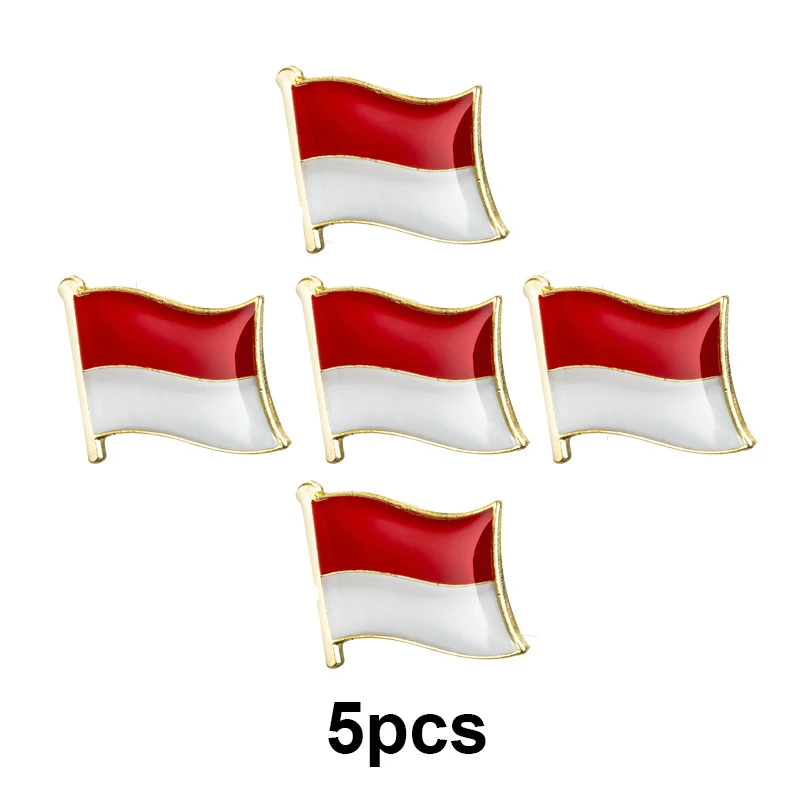 1–100 Stück Anstecknadel mit Indonesien-Flagge, Flaggenabzeichen, Brosche, Anstecknadeln