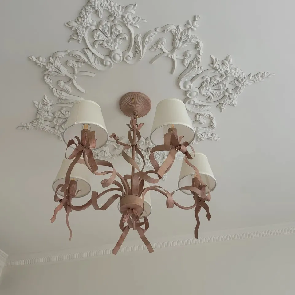 Modern Princess Room Pendant Lights Pink Bow Pendant Lights Kids Room Lights Girls Room Bedroom Clothing Store Pendant Lamp