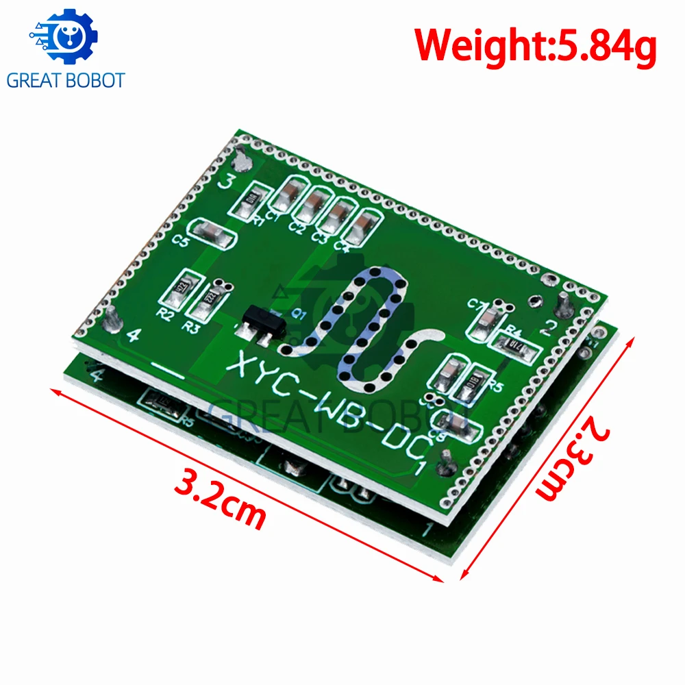 BS 5.8GHZ Microwave Radar Sensor:Ultra-Strong Anti- jamming, 6-9M Detection, 3.3-20V DC Smart Switch Module for Home Control