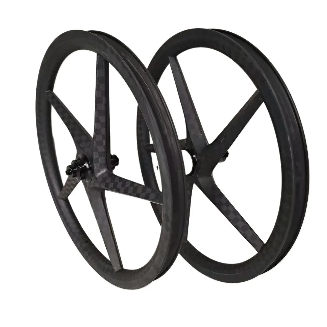 16inch 349 5 Spokes Folding Bike Carbon Wheels for  Brompton Bicycle Carbon Wheelset Dise Rake 11/12 Speed V Brake 7 Speed