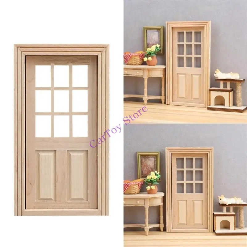 محاكاة باب خشبي نموذج الشكل أثاث مصغر 1/12 بيت الدمية ملحق لنموذج الحرف اليدوية إعداد المشروع الدعائم #2