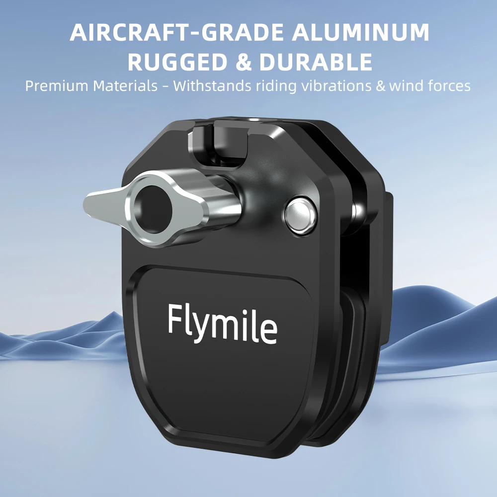 مشبك تثبيت على الزجاج الأمامي للدراجات النارية مشبك من الألومنيوم لملحقات كاميرا DJI Action5 Pro/4/Osmo 360/Insta360 X5