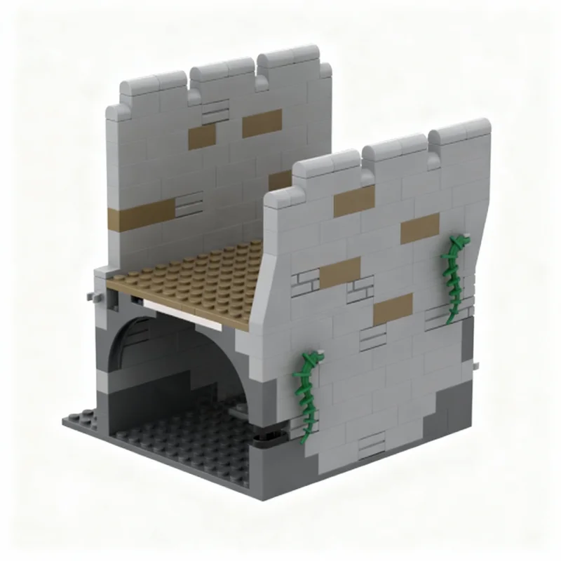 193pcs MOC Lion Castle Mid Section Basic Add-on Castle Lion Knights Model Building Blocks Toy Education Idea Art DIY Collection