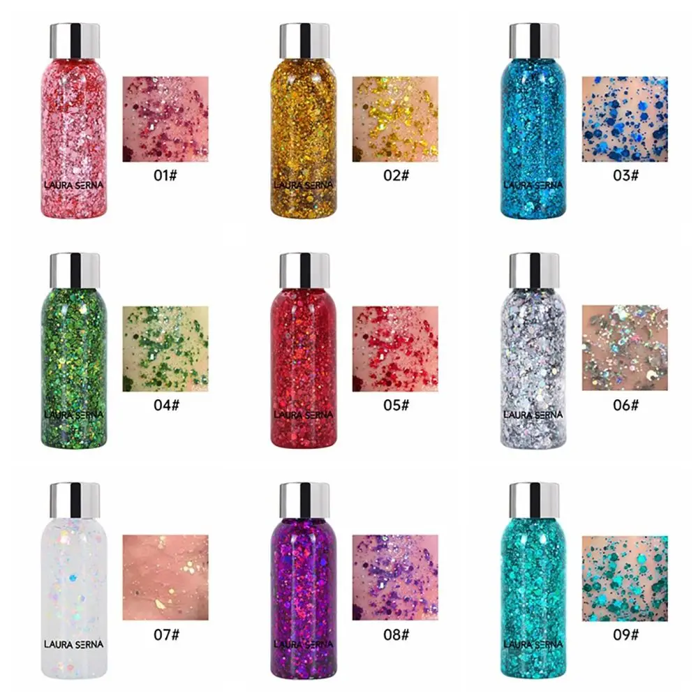 Creative Sequins Face & Body Glitters Nine Colors Artistic Makeup Eye Glitters Cream Nail Hair Face Body Decoration