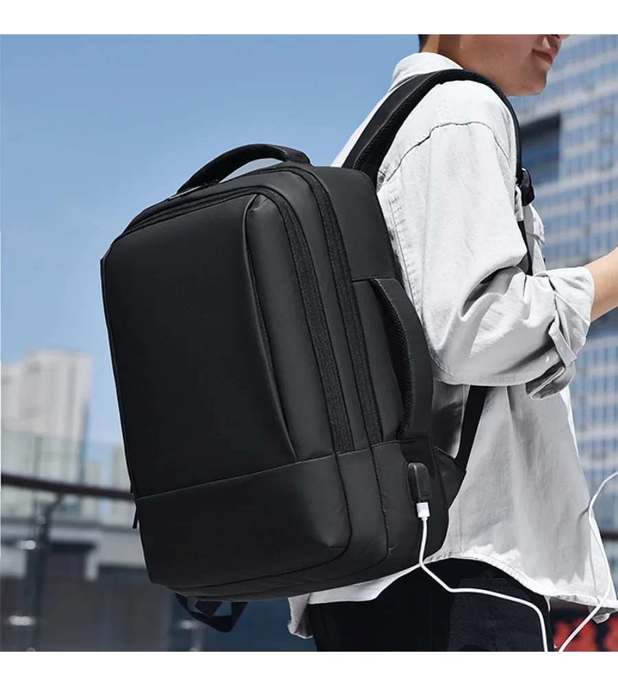 

Sleek men's travel laptop backpack anti-splash scratch-resistant casual schoolbag for business trips and daily use