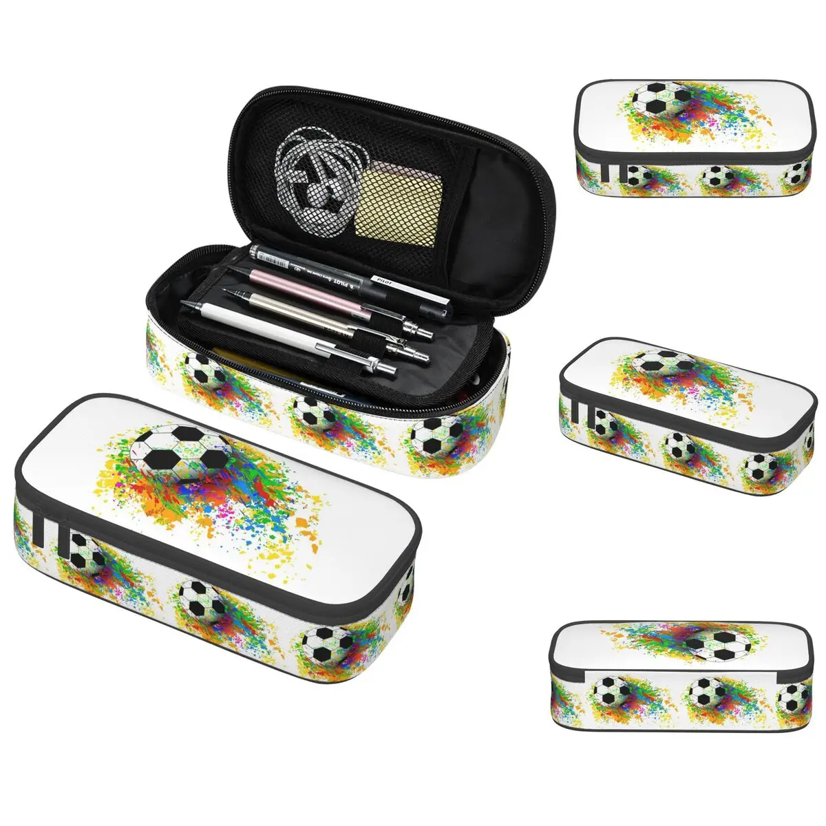 Football Soccer Ball Extreme Sports Colorful Pencil Case for Boy Girl Gift Pen Box Pencil Bag Stationery Supplies Pen Holder Bag