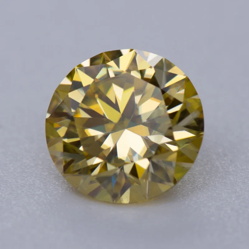 

Moissanite Loose Stone Lemon Yellow Colour Round Cut Gemstone Lab Created Diamond Jewelry Making Materials with GRA Certificate