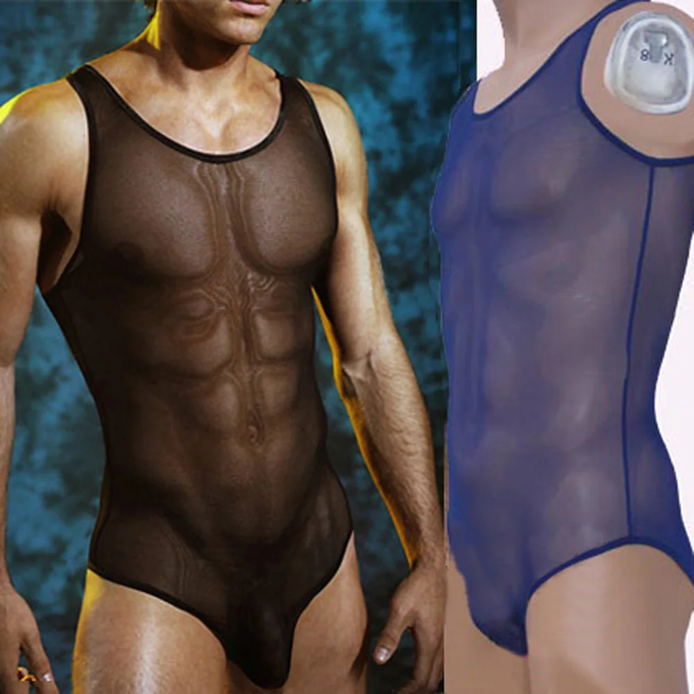 Body elástico de cuello redondo para hombre, ropa de dormir de gimnasio, informal