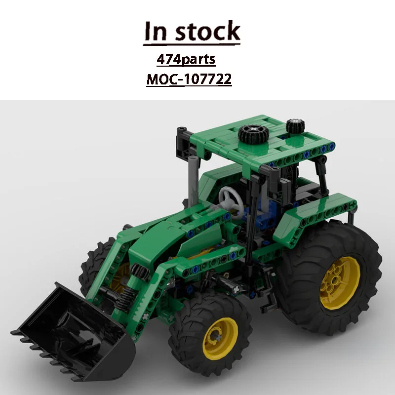 moc-107722-city-farm-agricultural-tractor-building-block-model-474-parts-moc-boys-children's-birthday-christmas-toy-gift