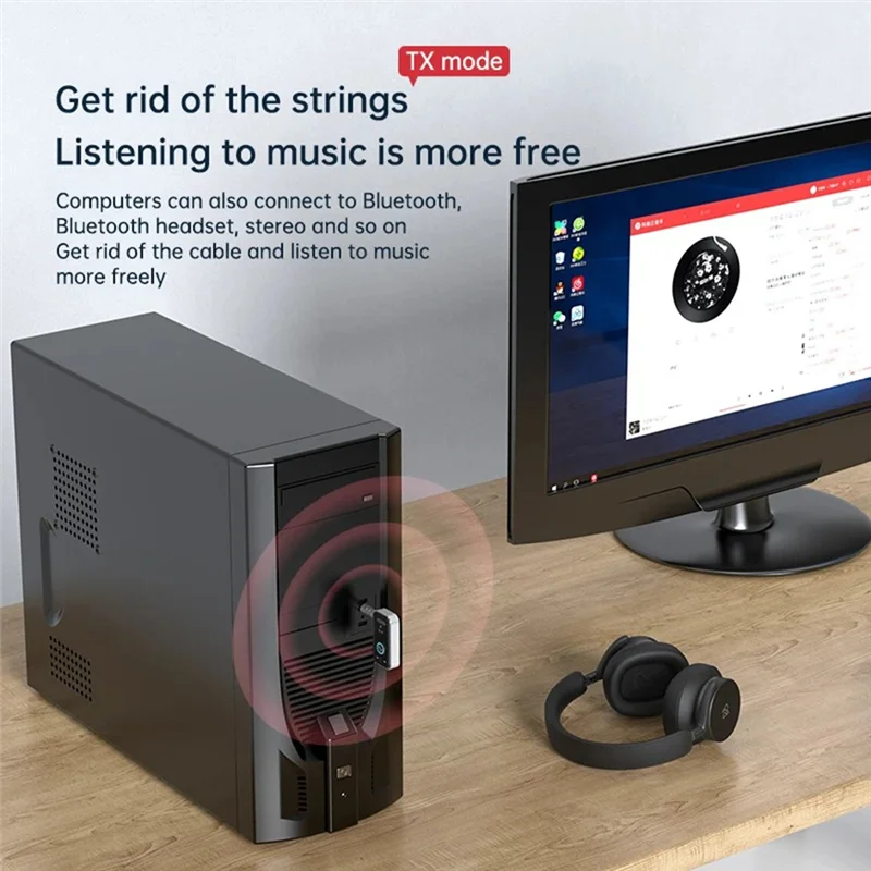 B92B-Bluetooth 5.3 Transmitter Receiver Adapter Wireless Audio For Car Music Headphone Speaker 3.5Mm Jack AUX Audio Adapter