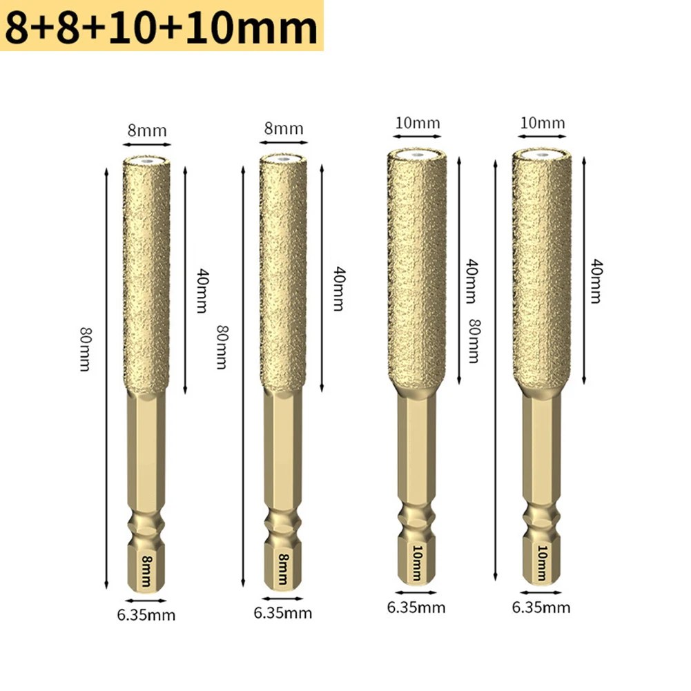 2/3/4/5 pçs broca de diamante haste hexagonal soldada broca de telha seca 6-14mm copo viu buraco abridor ferramentas elétricas acessórios