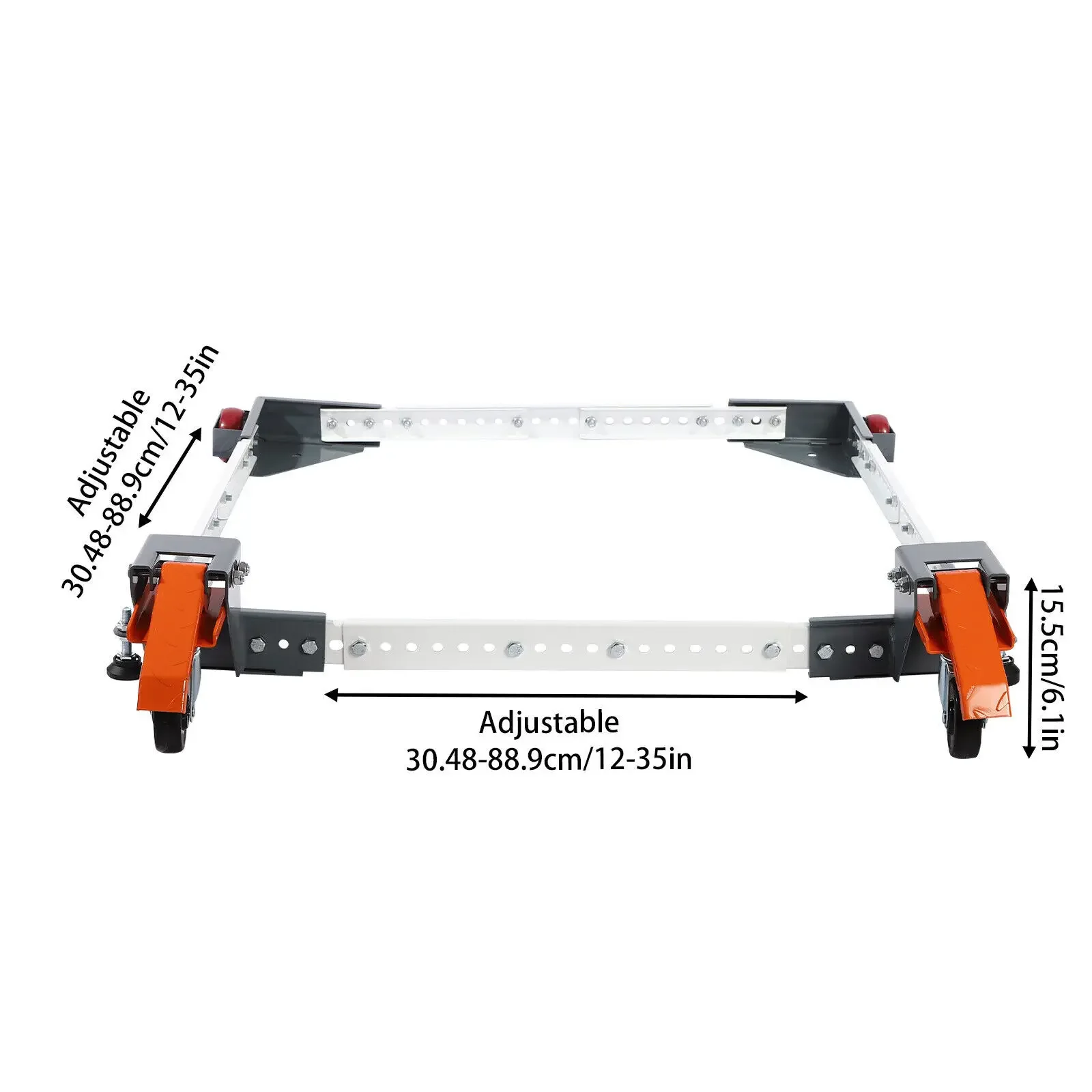 قاعدة متنقلة شديدة التحمل 600 رطل مقاس 20 × 52 بوصة قابلة للتعديل - عجلات صناعية مع 3 بوصات لأدوات الآلات ومعدات الورش