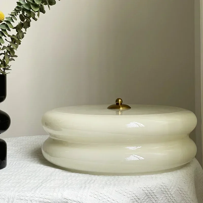 Lampada da soffitto in stile crema danese Bauhaus Illuminazione moderna e minimalista in vetro per soggiorno, camera da letto, studio, sala da pranzo, lampada da corridoio