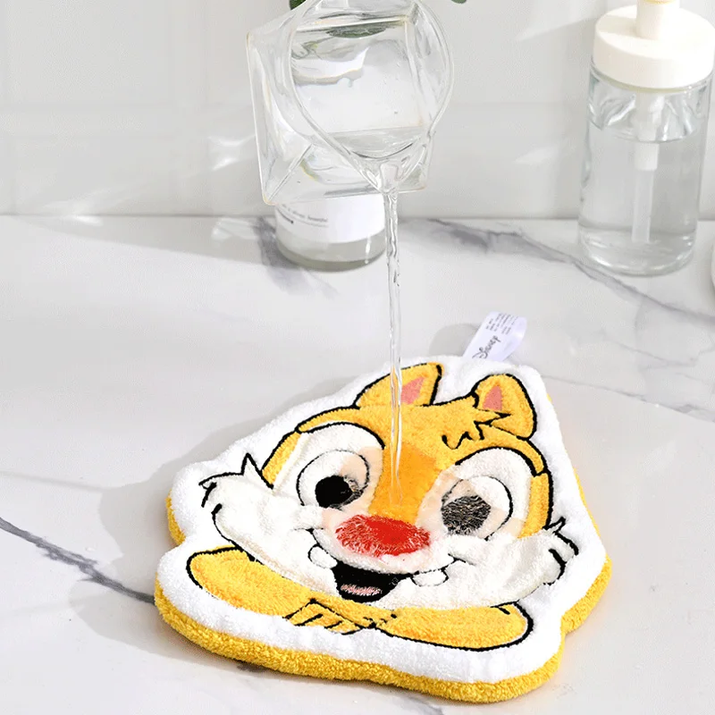 Disney Chip and Dale Cute Hanging Type Towel Super Absorbent Soft Handkerchief Wipe Hand Towelette Kids Bathroom Toilet Supplies