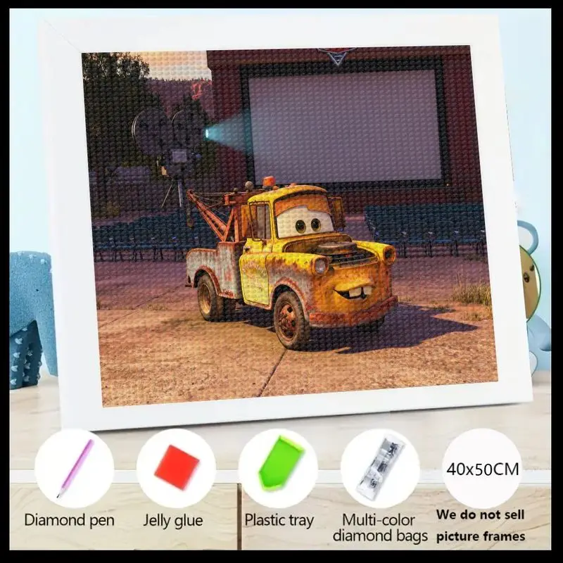 

1 шт. Disney Pixar Cars Mater 5D DIY Полный дрель Набор для алмазной живописи, мультяшный фильм, эвакуатор, персонаж, набор со стразами и кристаллами