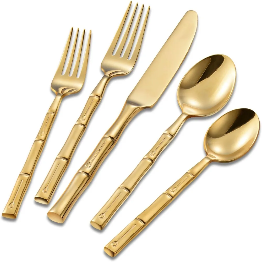 Handle Cutlery Set Mirror Polished 60 Pieces for Home Kitchen Restaurant Hotel Wedding Housewarming Gift Service for 12