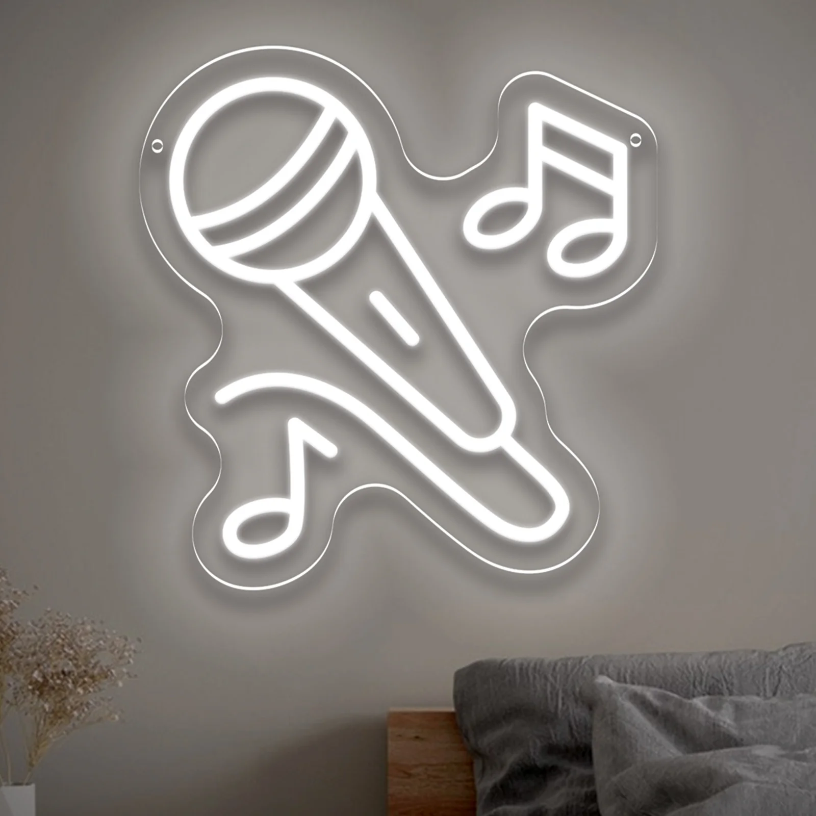 

Микрофон, светодиодный неоновый знак, USB с регулируемой яркостью, музыкальные ноты, неоновый свет для караоке, живой музыкальный бар, домашний декор для студии, подарок для любителей музыки