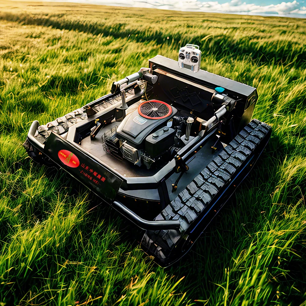 Automatic Mini Smart Self-Propelled Lawn Mower 28V Electric Factory Outlet Remote Control Rubber Crawler for Sale