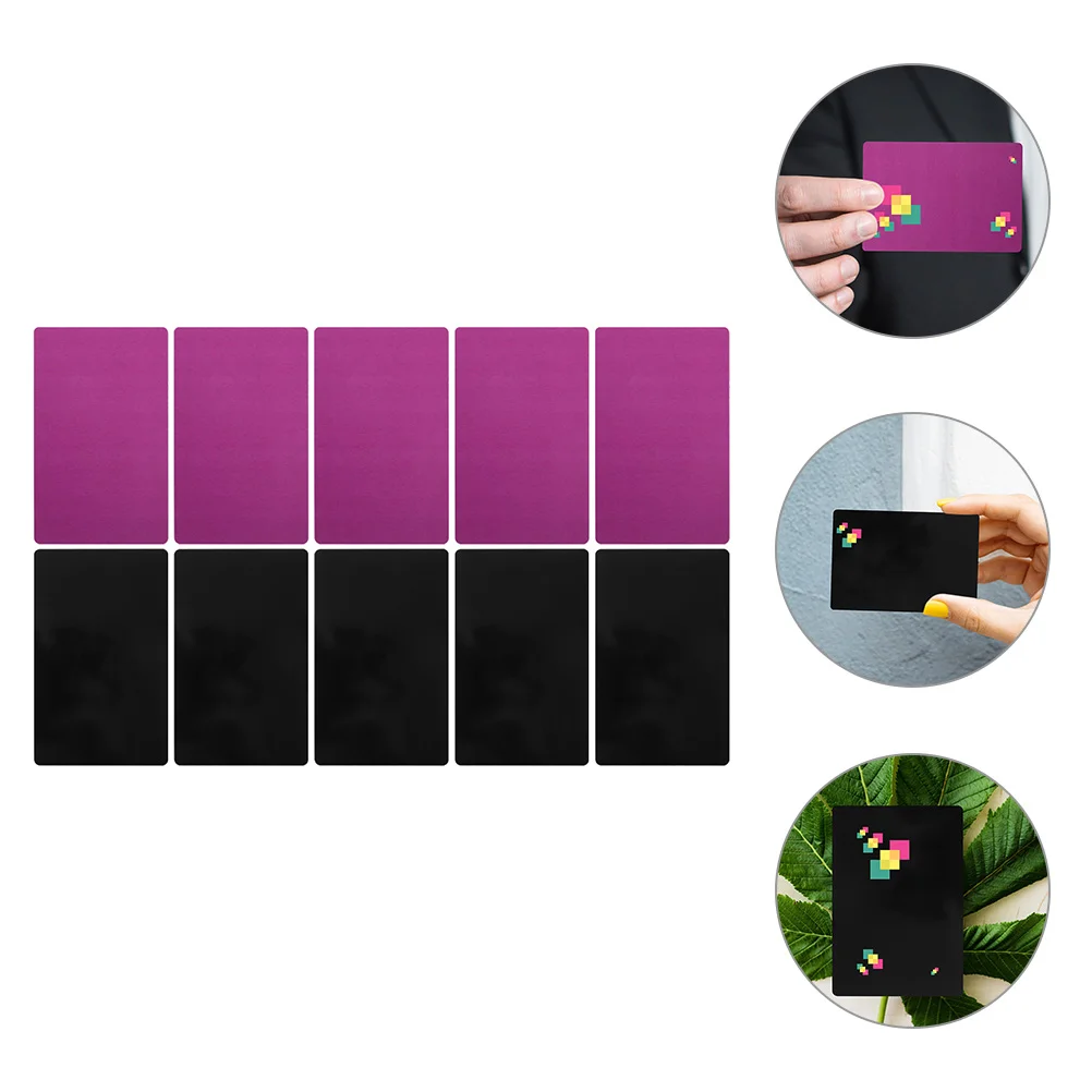 

10pcs Metal Business Cards Thin Aluminum Blanks for Engraving Black 5 Each Pack Portable Nameplates Door Plates