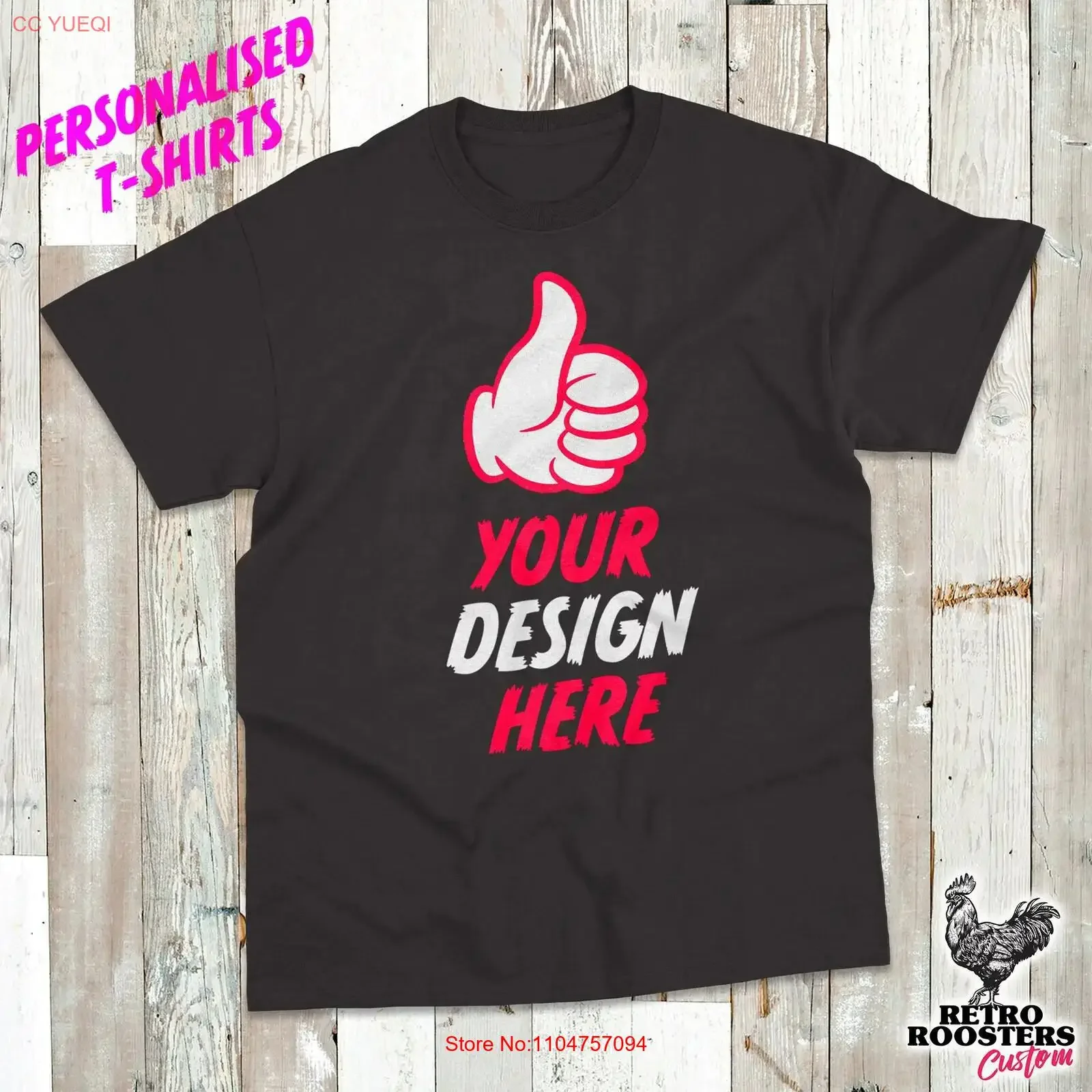 Personalised T Shirt With Your Design Ultra Cotton Adults Lots Of Colours and Sizes Bespoke Printing vintage Washed Casual