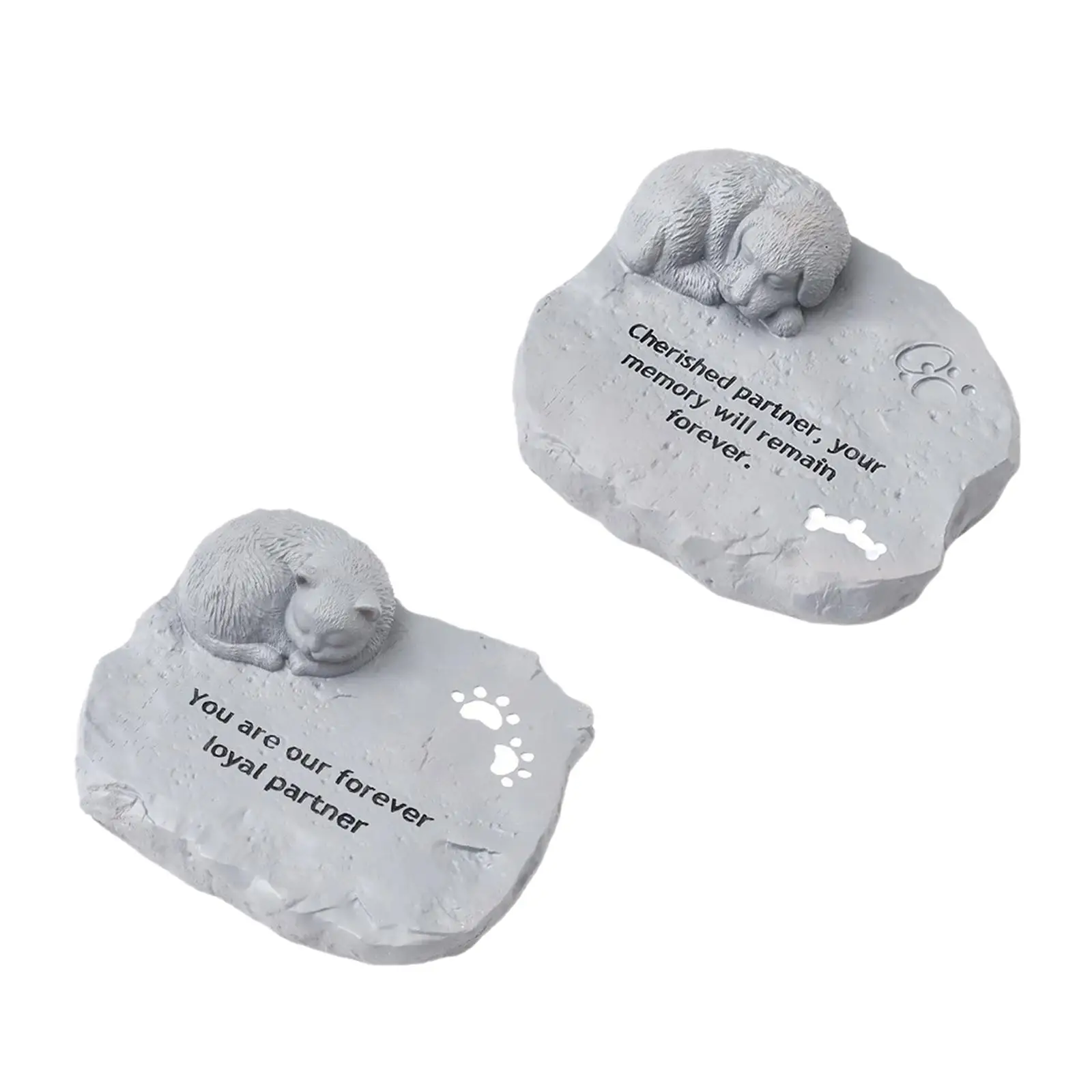 Pet Memorial Stones Resin Weatherproof Gravestone Garden Headstone Pet Tombstones for Lawn Outside Backyard Garden Outdoors