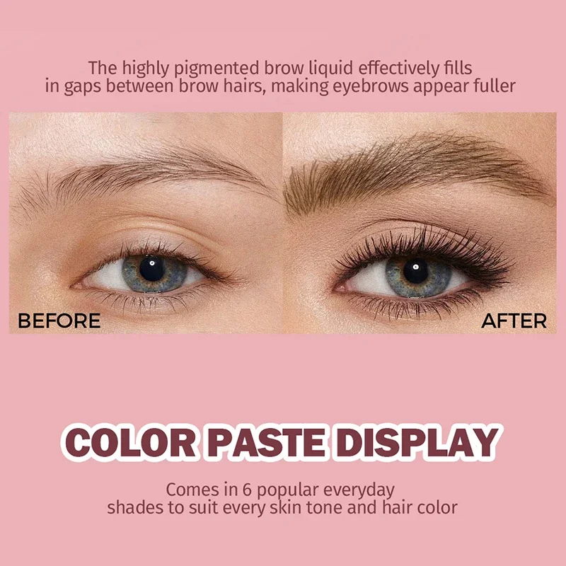 ﻿  Liquid Microblading Eyebrow Pen,Square Angled Eyebrow Brush Hair-Like Strokes Easy To Color Brow Shaping Outlining Filling