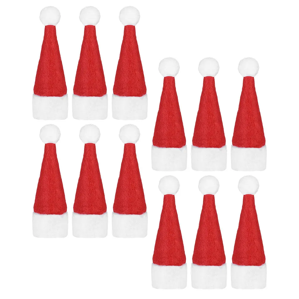 

50Pcs Mini Christmas Hats Xmas Party Decor Christmas Candy Lollipop Covers Tableware Ornaments Mini Santa Hat Xmas Decor