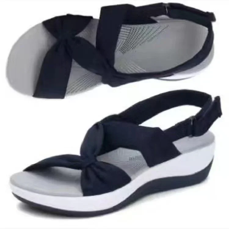 Women Sandals 2024 Summer Closed Toe Roman Women Bow Platform Wedges Sandals Women Sandals Plus Size 42