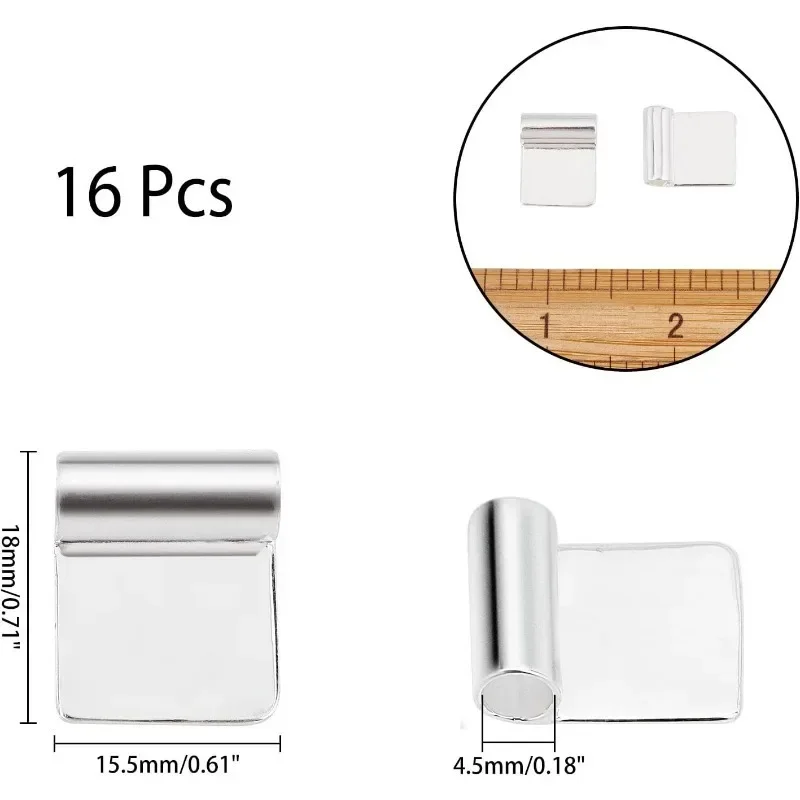 16 Pcs Brass Glue-on Pendant Bails Alloy Cabochon Settings Rectangle Pad Charms Connector for Jewelry Making 18×15.5mm