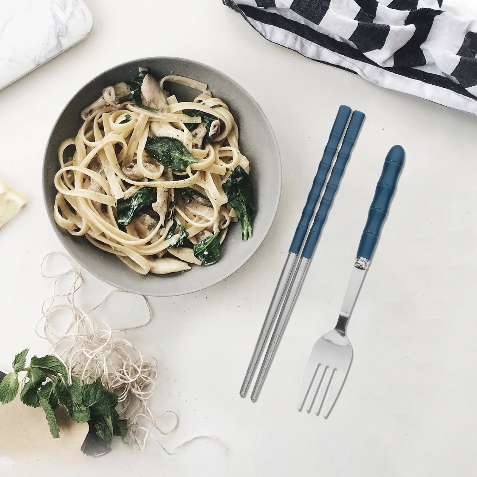 

Portable Cutlery Set Stainless Steel Spoon Fork Chopsticks Camping Utensils Lightweight Outdoor Picnic School