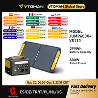 VTOMAN JUMP600X with 110W Solar Panel included,600W 299Wh LiFePO4 Portable Power Station with Solar Charger for Camp