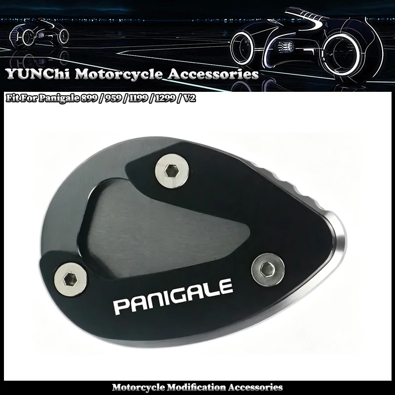 Motorcycle CNC Kickstand Foot Side Stand Extension Pad Support Plate Enlarge Stand Fit For DUCATI Panigale 899 959 1199 1299 V2
