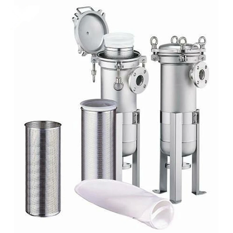 

Stainless Steel 304 316 SS Sanitary Liquid Micron Slim Vessels Multi 3 Bag Water Filter Cartridge Housing