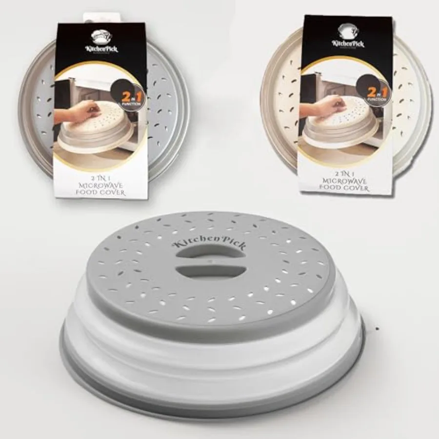 

Комбинированная крышка для микроволновой печи, 2 упаковки, крышка для микроволновой печи, угольная и белая пластиковая застежка, круглые крышки, идеально подходит для Dai