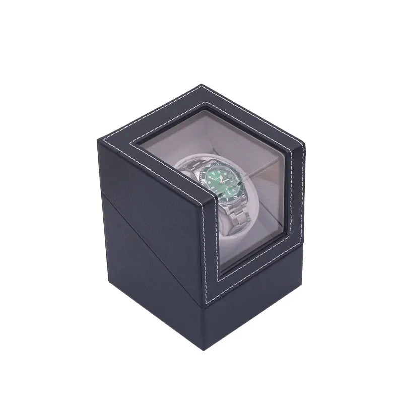 Automatic Single Watch Winder Rolex Luxury Watch Pebble Pattern For Successful People, PU Leather Material